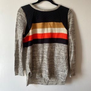 Women’s THML Fall Color Block Striped Long Sleeve Sweater Size XS